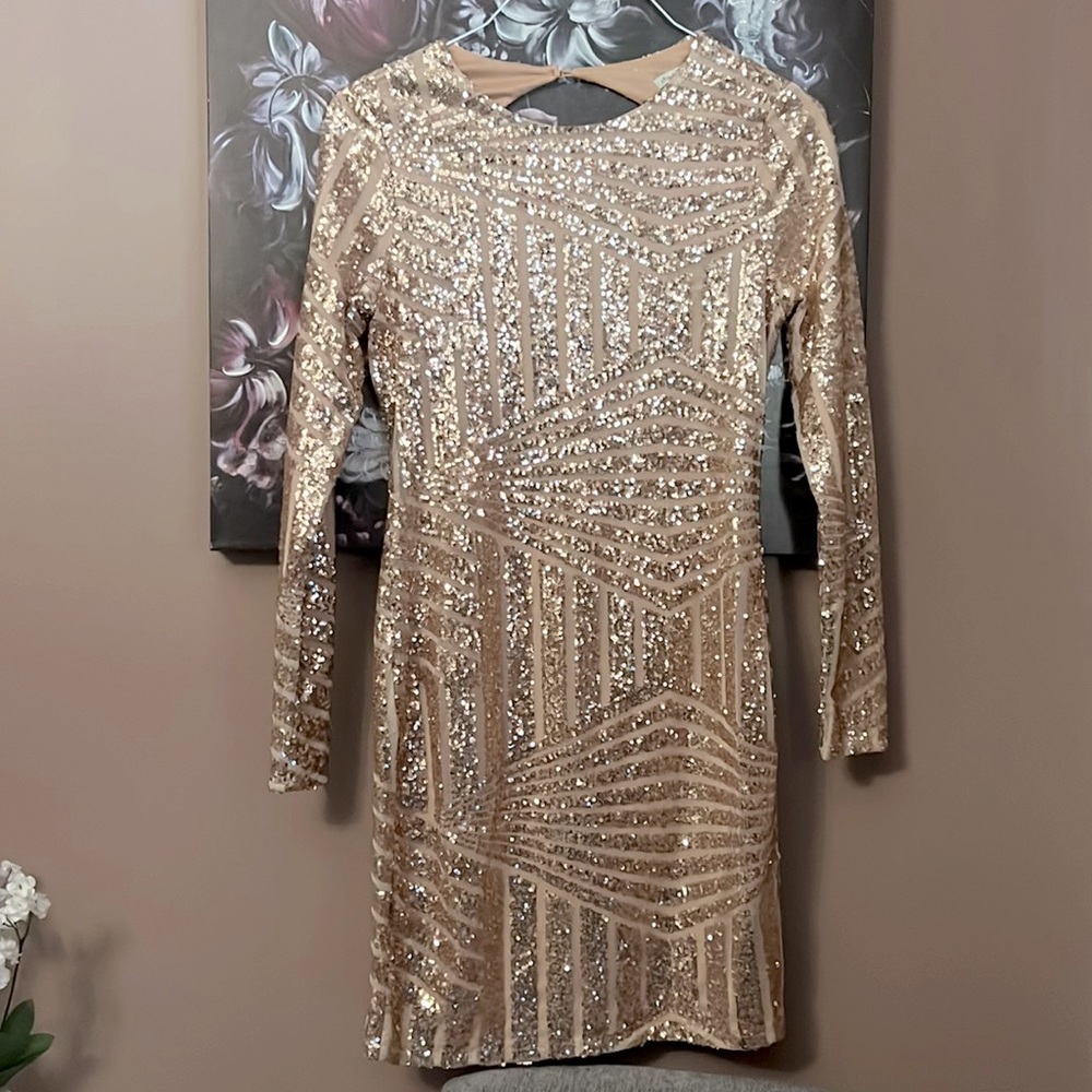 Rose Gold Sparkle Dress NWT